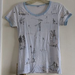 Vintage "Golfers" T-shirt Top with  size Small
